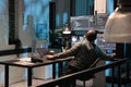Software developer typing programming code on computer Royalty Free Stock Photo