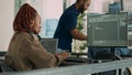 Software developer typing programming code on computer Royalty Free Stock Photo