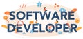 Software developer typographic header. Idea of programming Royalty Free Stock Photo