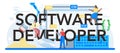 Software developer typographic header. Idea of programming Royalty Free Stock Photo