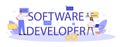 Software developer typographic header. Idea of working on the computer Royalty Free Stock Photo
