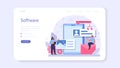 Software developer web banner or landing page. Idea of programming Royalty Free Stock Photo