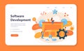 Software developer web banner or landing page. Idea of programming Royalty Free Stock Photo