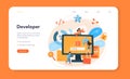 Software developer web banner or landing page. Idea of programming Royalty Free Stock Photo