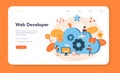 Software developer web banner or landing page. Idea of programming Royalty Free Stock Photo