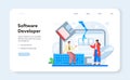 Software developer web banner or landing page. Idea of programming Royalty Free Stock Photo