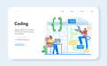 Software developer web banner or landing page. Idea of programming Royalty Free Stock Photo