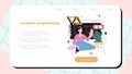 Software developer web banner or landing page. Idea of programming Royalty Free Stock Photo