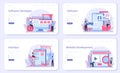 Software developer web banner or landing page set. Idea of programming Royalty Free Stock Photo