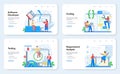 Software developer web banner or landing page set. Idea of programming Royalty Free Stock Photo