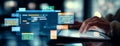 Software developer work with coding overlays of programming languages EIDE