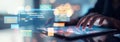 Software developer work with coding overlays of programming languages EIDE