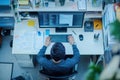 Software Developer Working on Computer in Modern Office, Top View Royalty Free Stock Photo
