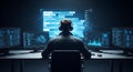 Software Developer Working on Multiple Screens Royalty Free Stock Photo