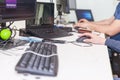 Software developer, coder or programmer working on computer Royalty Free Stock Photo