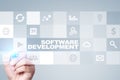 Software development. Applications APPS for business. Programming. Royalty Free Stock Photo