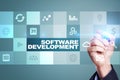 Software development. Applications APPS for business. Programming. Royalty Free Stock Photo