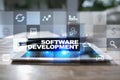 Software development. Applications APPS for business. Programming. Royalty Free Stock Photo
