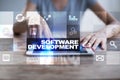 Software development. Applications APPS for business. Programming. Royalty Free Stock Photo