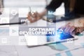 Software development. Applications for business. Programming. Royalty Free Stock Photo