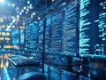 Software Development Code on Multiple Monitors Royalty Free Stock Photo