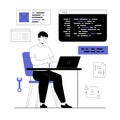 Software development. Coding, backend engineering or programming. Vector illustration Royalty Free Stock Photo