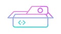 Software Development Coding Icon, Open Box Code Symbols Vector, vector design Generative AI Royalty Free Stock Photo