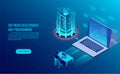 Software development and coding. programming of concept. data processing. Computer code with window interface. flat isometric Royalty Free Stock Photo