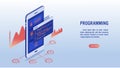 Software development , Coding , Programming and Mobile application concept Royalty Free Stock Photo
