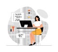 Software development, coding technologies and engineering programming. Woman develops code, creates programs