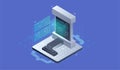 Software development, Concept of programming, data processing. Isometric vector illustration Royalty Free Stock Photo