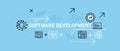 Software Development conceptual application system development system analysis improvement algorithm management progress Royalty Free Stock Photo
