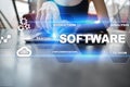 Software development. Data Digital Programs System Technology Concept. Royalty Free Stock Photo