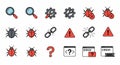 Software Development and Debugging Icons Set Royalty Free Stock Photo