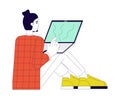 Software development engineer 2D linear cartoon character