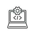 Software Development, icon in line design. Software, development, coding, programming, app, technology, developer on