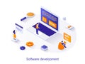Software development isometric web concept. Royalty Free Stock Photo