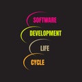 Software Development Life Cycle. Vector illustration software applications in different phases Royalty Free Stock Photo
