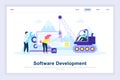 Software development modern flat design concept. Developer and people concept. Landing page template. Royalty Free Stock Photo