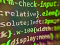 Software development monitor. Brazil flag is depicted on the screen with the program code. Programmer software workplace. Python Royalty Free Stock Photo