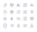 Software development outline icons collection. Software, Development, Coding, Programming, Debugging, Testing, Designing Royalty Free Stock Photo