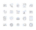 Software development outline icons collection. Software, Development, Coding, Programming, Debugging, Testing, Designing Royalty Free Stock Photo