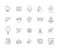 Software development outline icons collection. Software, Development, Coding, Programming, Debugging, Testing, Designing Royalty Free Stock Photo