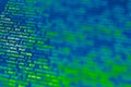 Software development pattern. Programmer monitor with php language code. Closeup tablet screen technology background