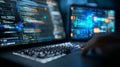 Software Development Process Debugging Code on Laptop and Programming on Computer Display Royalty Free Stock Photo