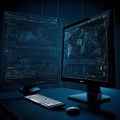 Software Development Process: Vector Illustration with Code Display Royalty Free Stock Photo