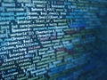 Software development by programmer. Abstract computer script code. Programming code screen Royalty Free Stock Photo