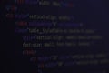 Software development by programmer. Abstract computer script code. Programming code screen of software developer Royalty Free Stock Photo