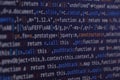 Software development by programmer. Abstract computer script code. Programming code screen of software developer Royalty Free Stock Photo