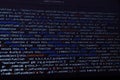 Software development by programmer. Abstract computer script code. Programming code screen of software developer Royalty Free Stock Photo